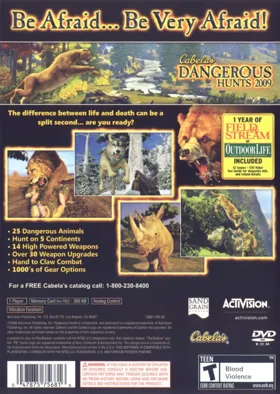 Cabela's Dangerous Hunts 2009 box cover back